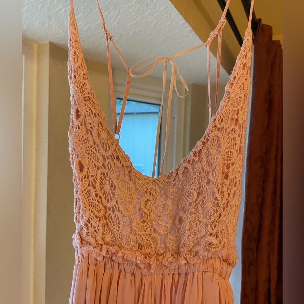 Wishlist Apparel size L, peach cotton maxi with knit detailed top